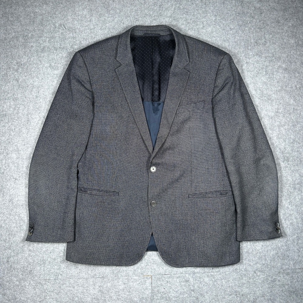 Hugo Boss Blazer Mens 44R Grey Hutsons Stretch Wool Cotton Sport Coat Business